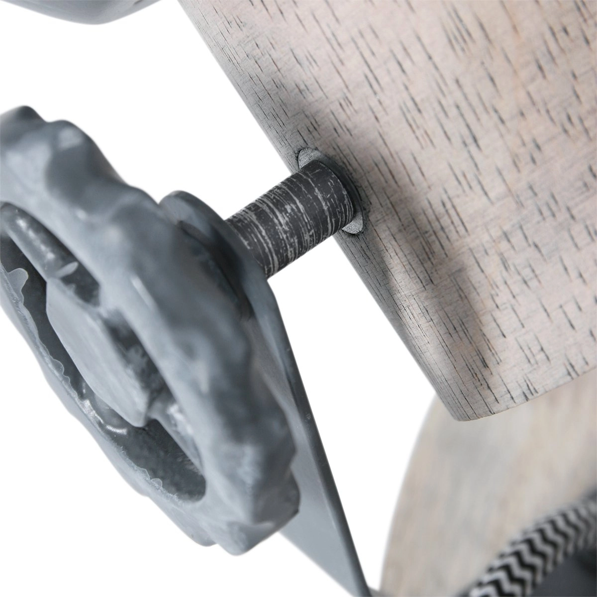 Industriële plafondlamp Gearwood 3-lichts vintage grijs met hout Steinhauer 8712746135404