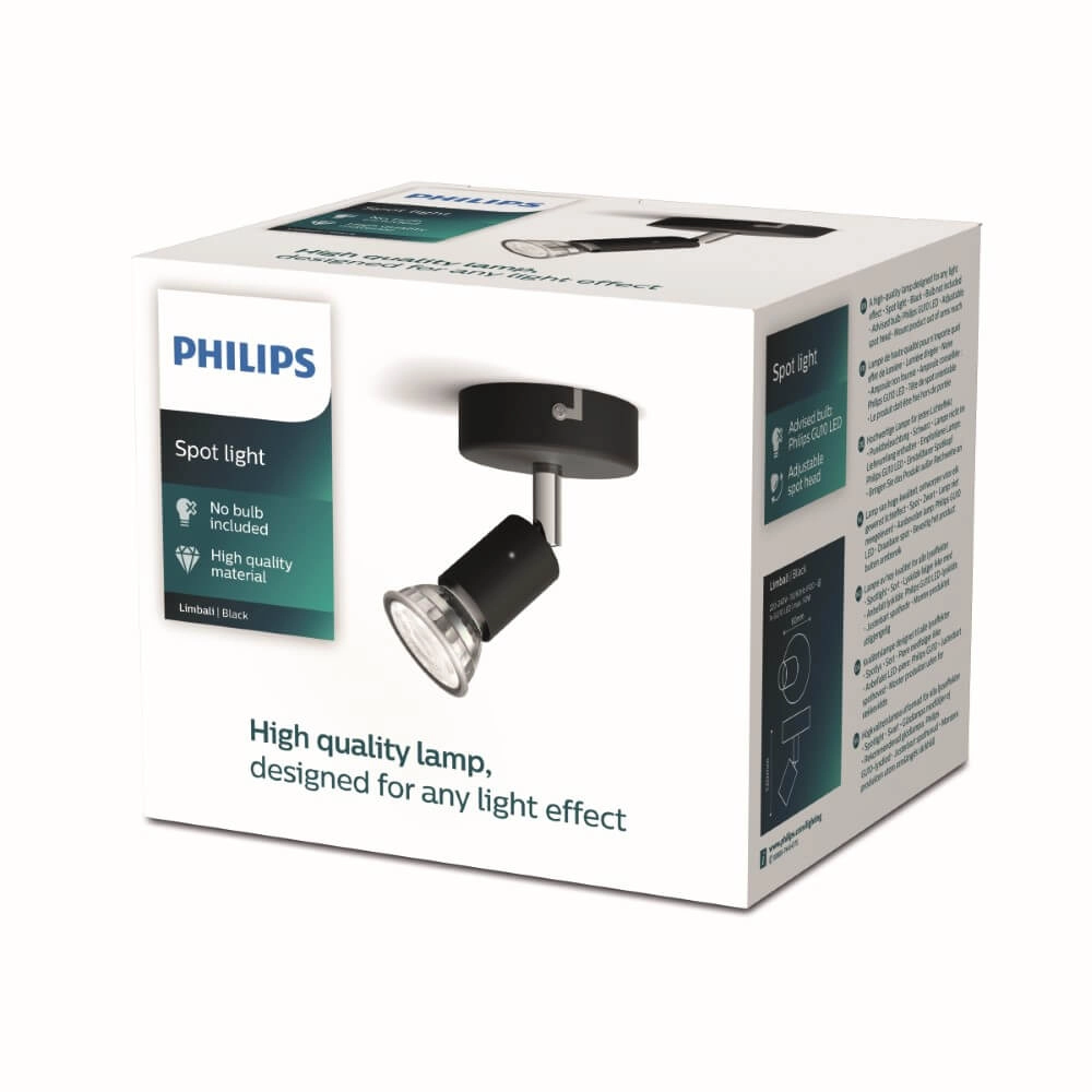 Zwarte wandspot Limbali Philips 8719514465213