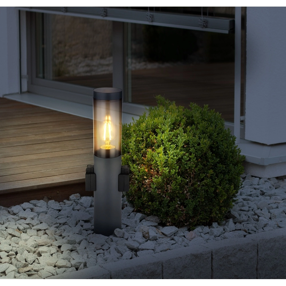 Tuinlamp Boston antraciet met stopcontact Globo 9007371430741