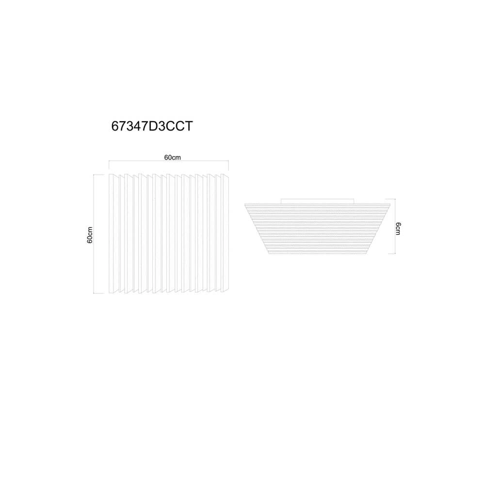 Plafondlamp Hayden zwart met hout vierkant 60cm Globo 9007371513642