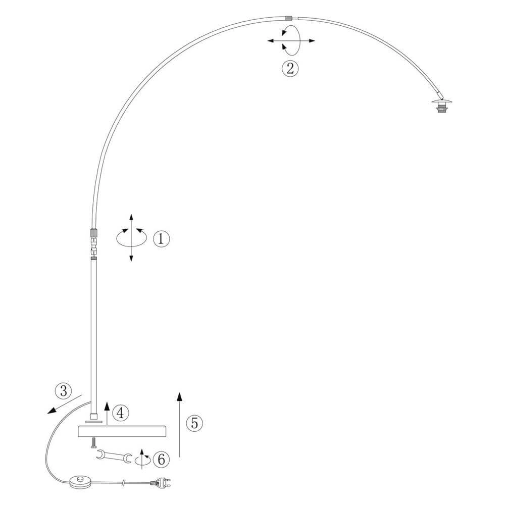 Booglamp Sparkled Light crème met bamboe kap Ø 60cm Steinhauer 8712746180008
