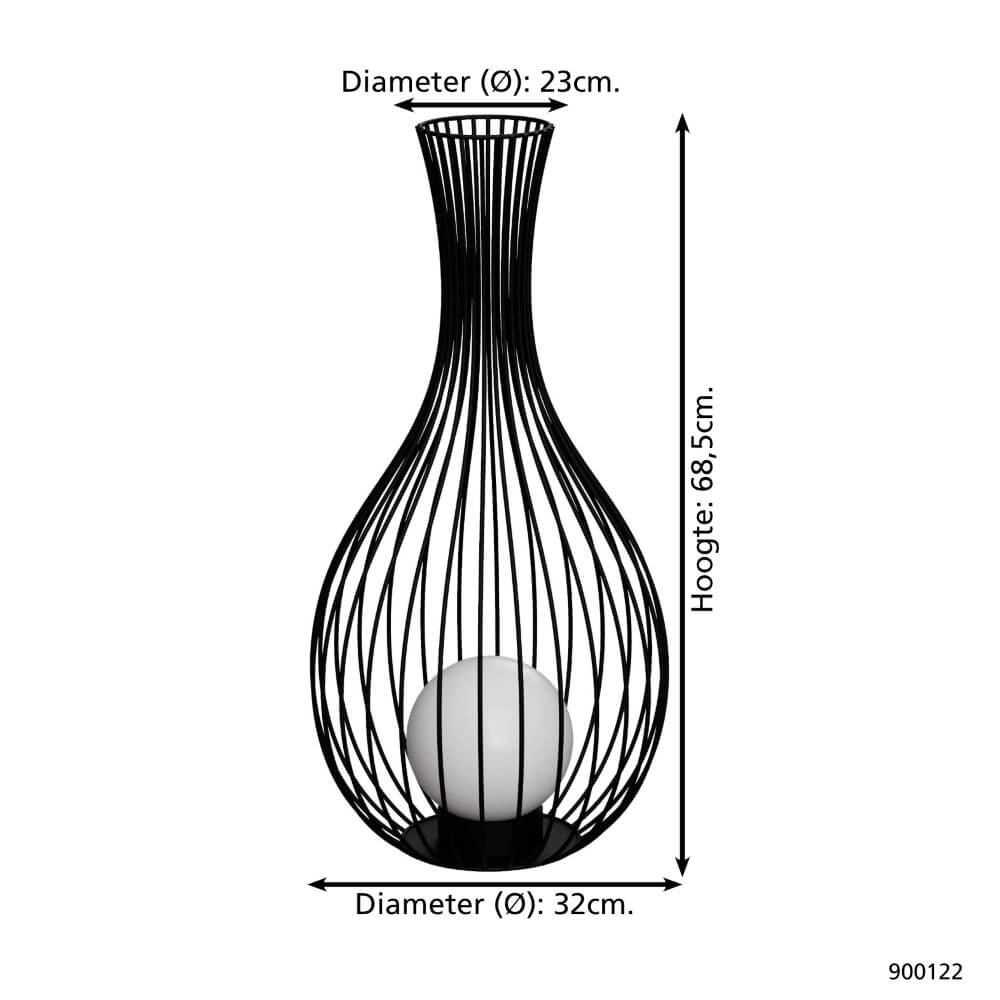 Terraslamp Fossombrone zwart Eglo 9008606230181