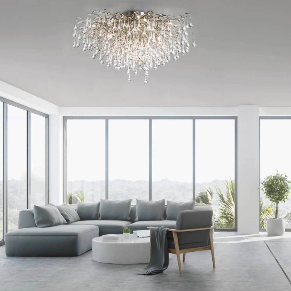 Kroonluchter Icicle metaal 100cm Paul Neuhaus 4012248352113