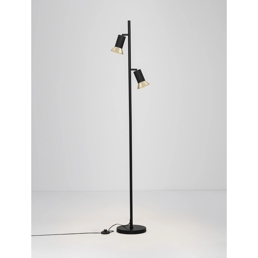 Design vloerlamp Luvia zwart met goud