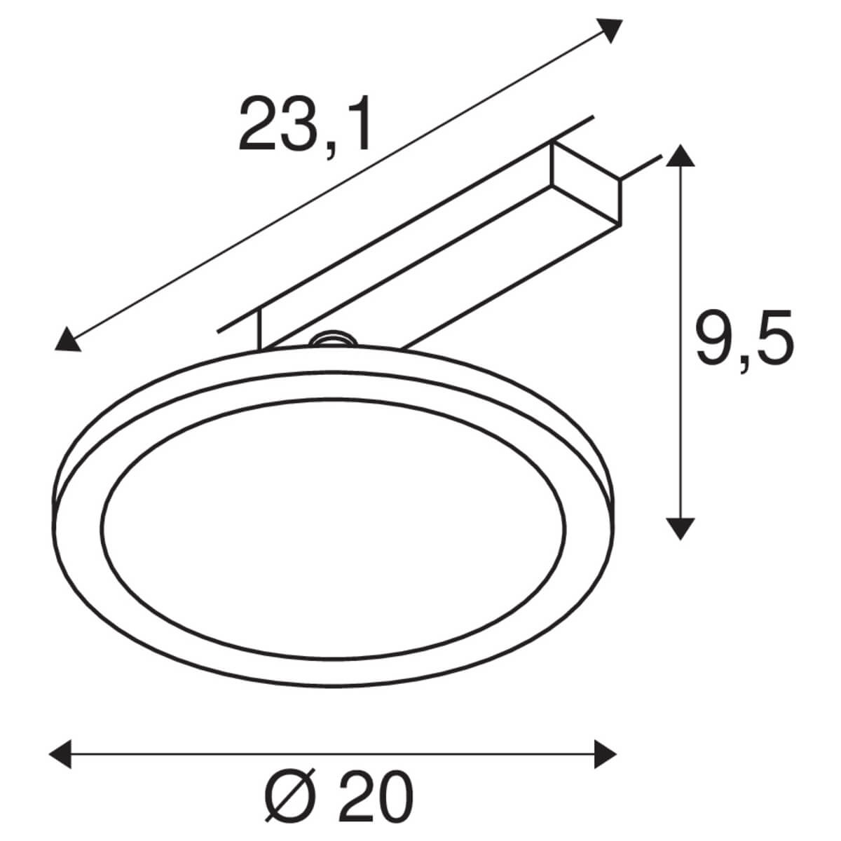 1-fase led paneel Panel Track rond wit SLV 4024163250863