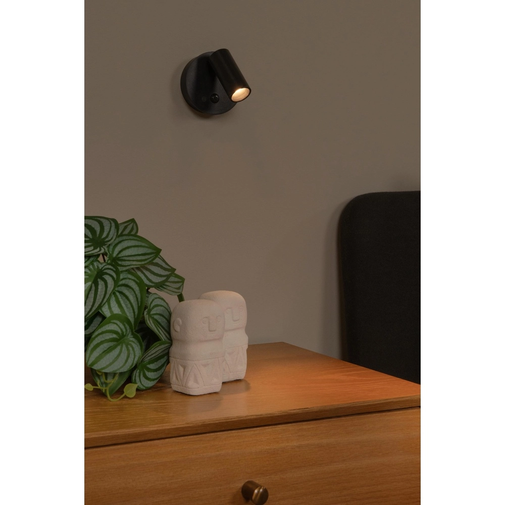 Oplaadbare wandlamp met sensor Toni magnetisch zwart Lucide 5411212290571