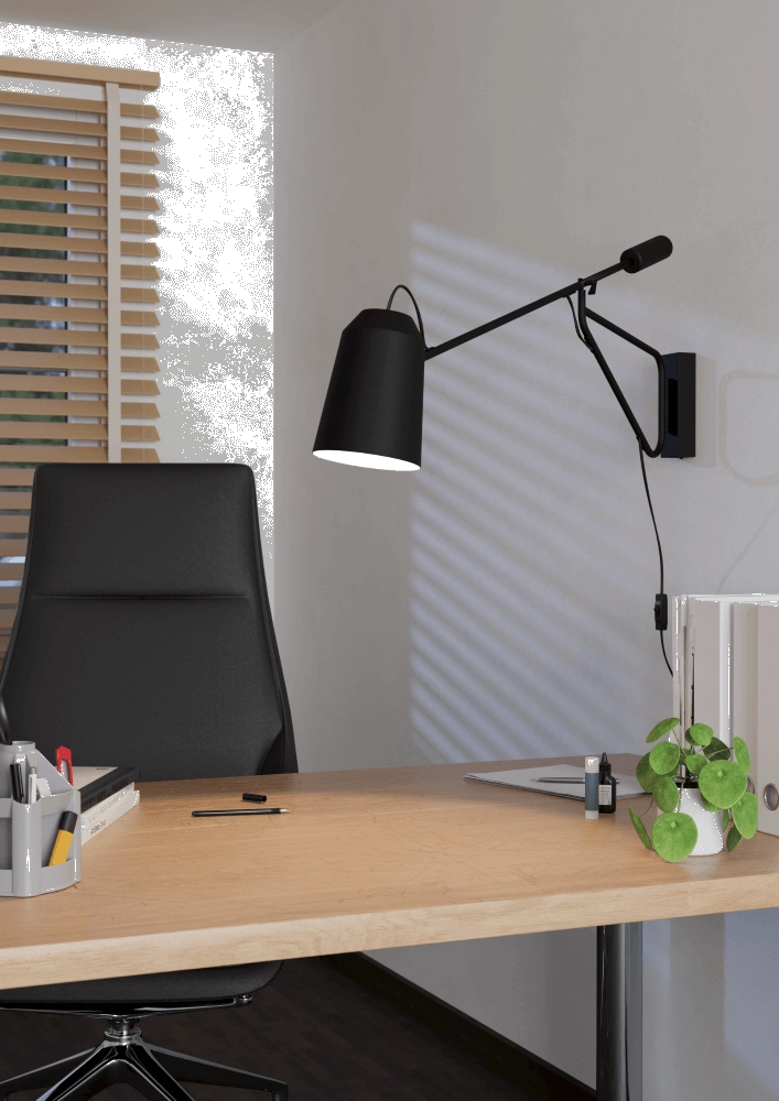 Zwarte leeslamp Loreto 1 Eglo 9008606245116