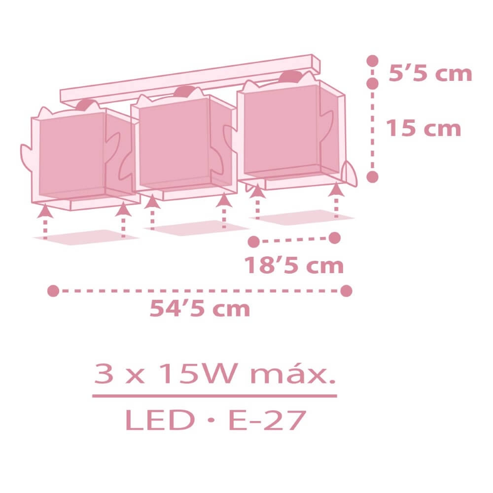 Kinderkamer plafondlamp Pink Owl Dalber 8420406644837