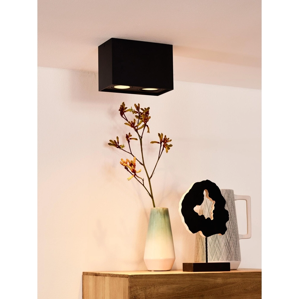 Opbouw plafondspot Tube rechthoek zwart Lucide 5411212221292