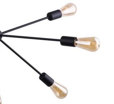 Zwart hanglamp Rod met 9 fittingen Lyora 5903139973496