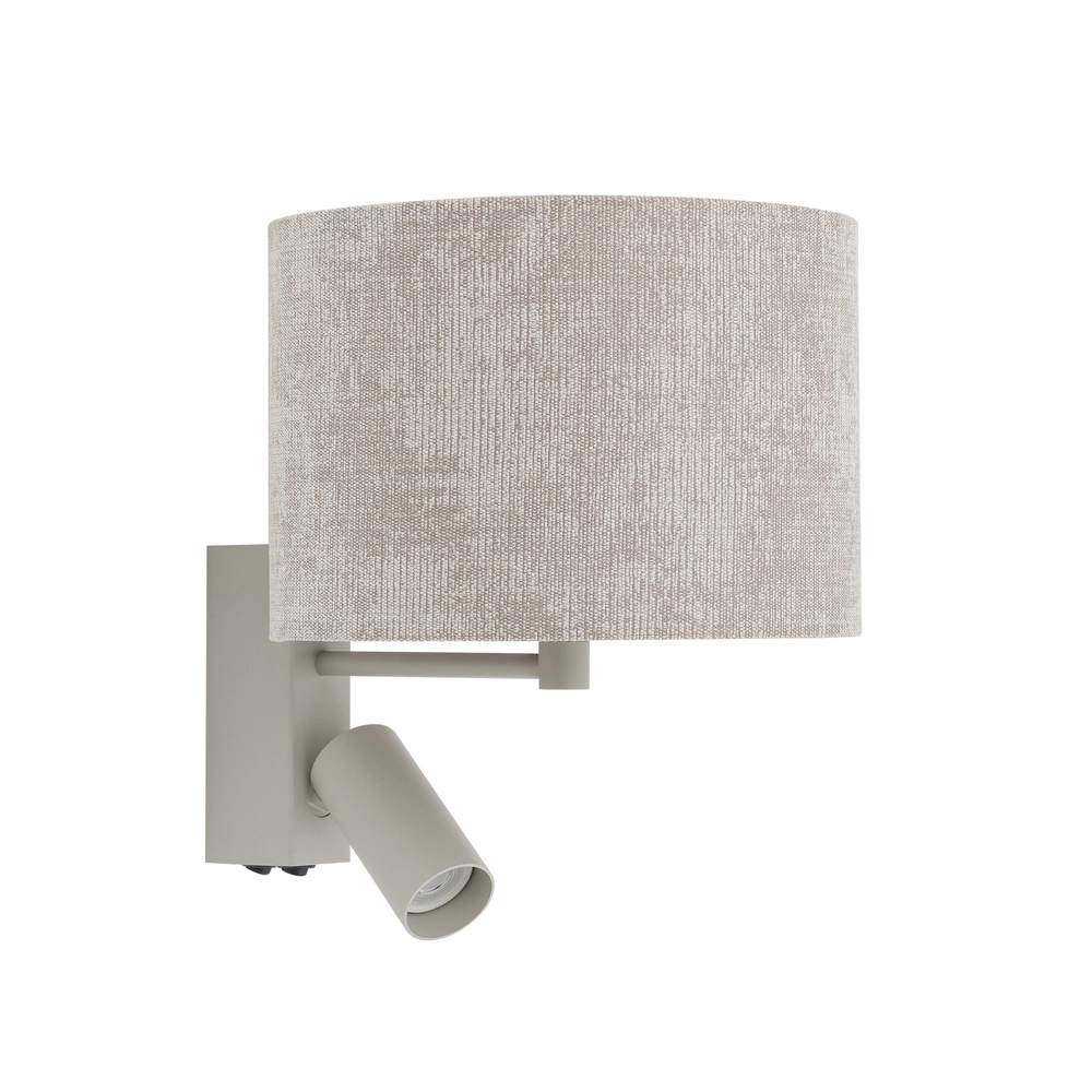 Wandlamp zand bruin Cedro met schemerlampkap