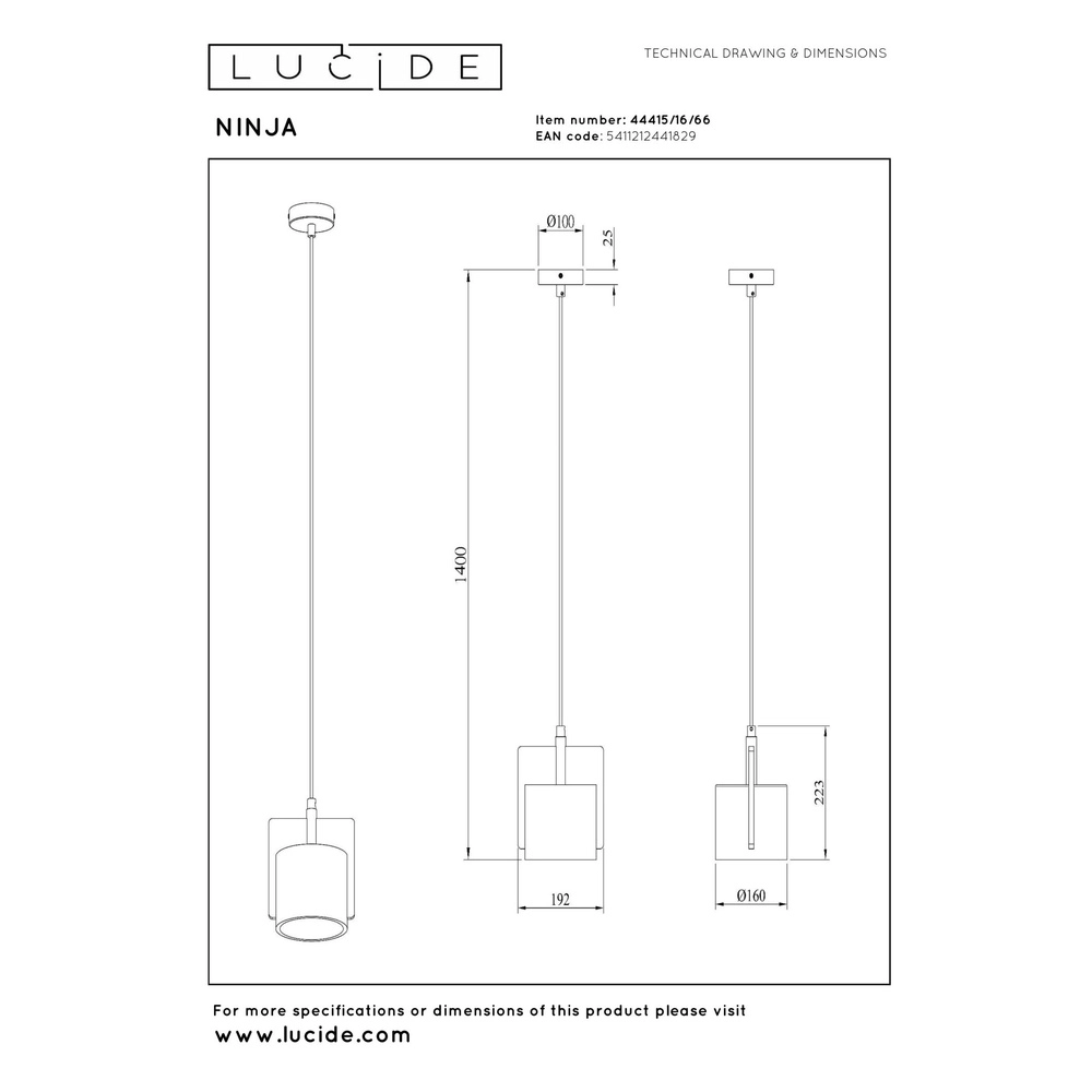 Design hanglamp Ninja roze Lucide 5411212441829