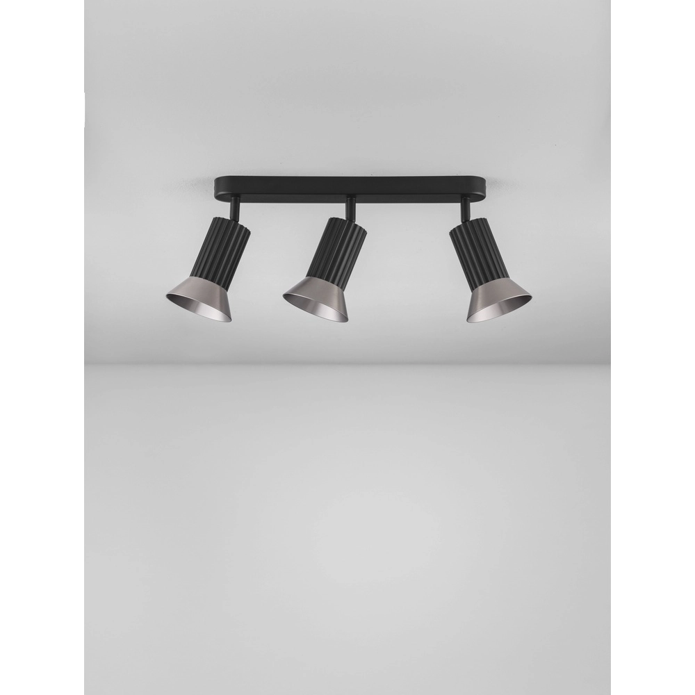 Plafondlamp Luvia 3-lichts zwart met brons Lyora 5212017475541