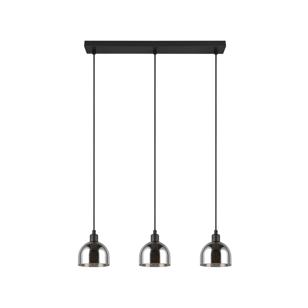 Zwarte hanglamp Molly 3-lichts wit glas Trio 4017807618082