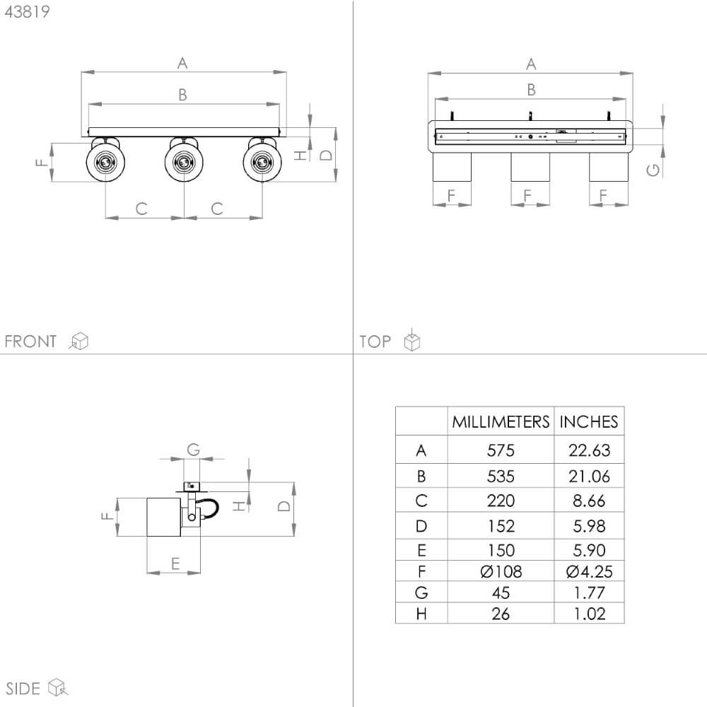 Messing plafondspot Southery 3-lichts Eglo 9002759438197