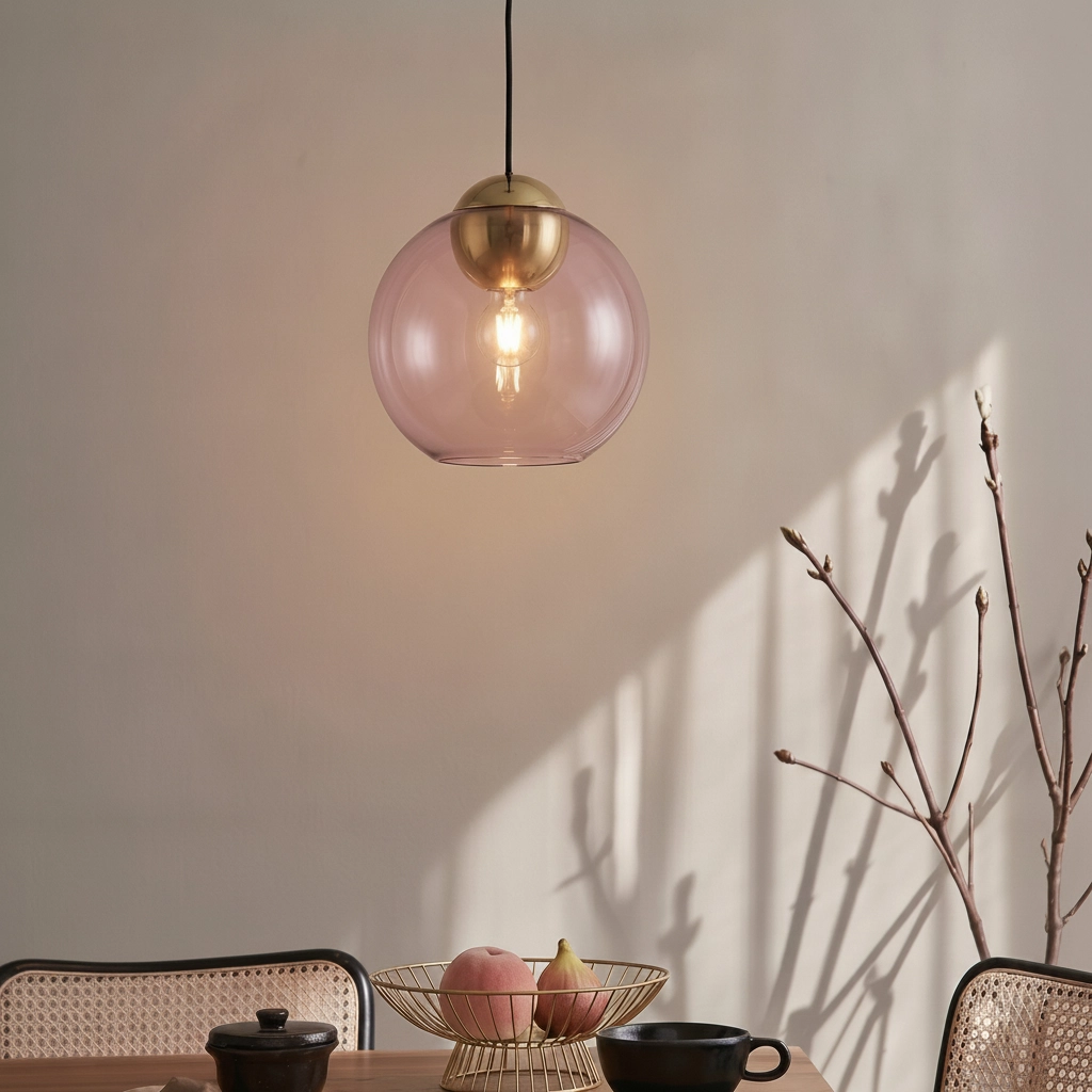 Design hanglamp Midori roze glas
