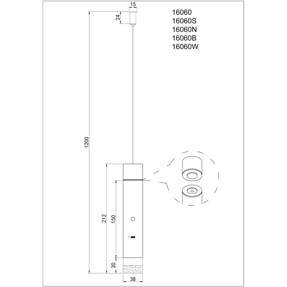 Strakke hanglamp Pelo nikkel Globo 9007371575824
