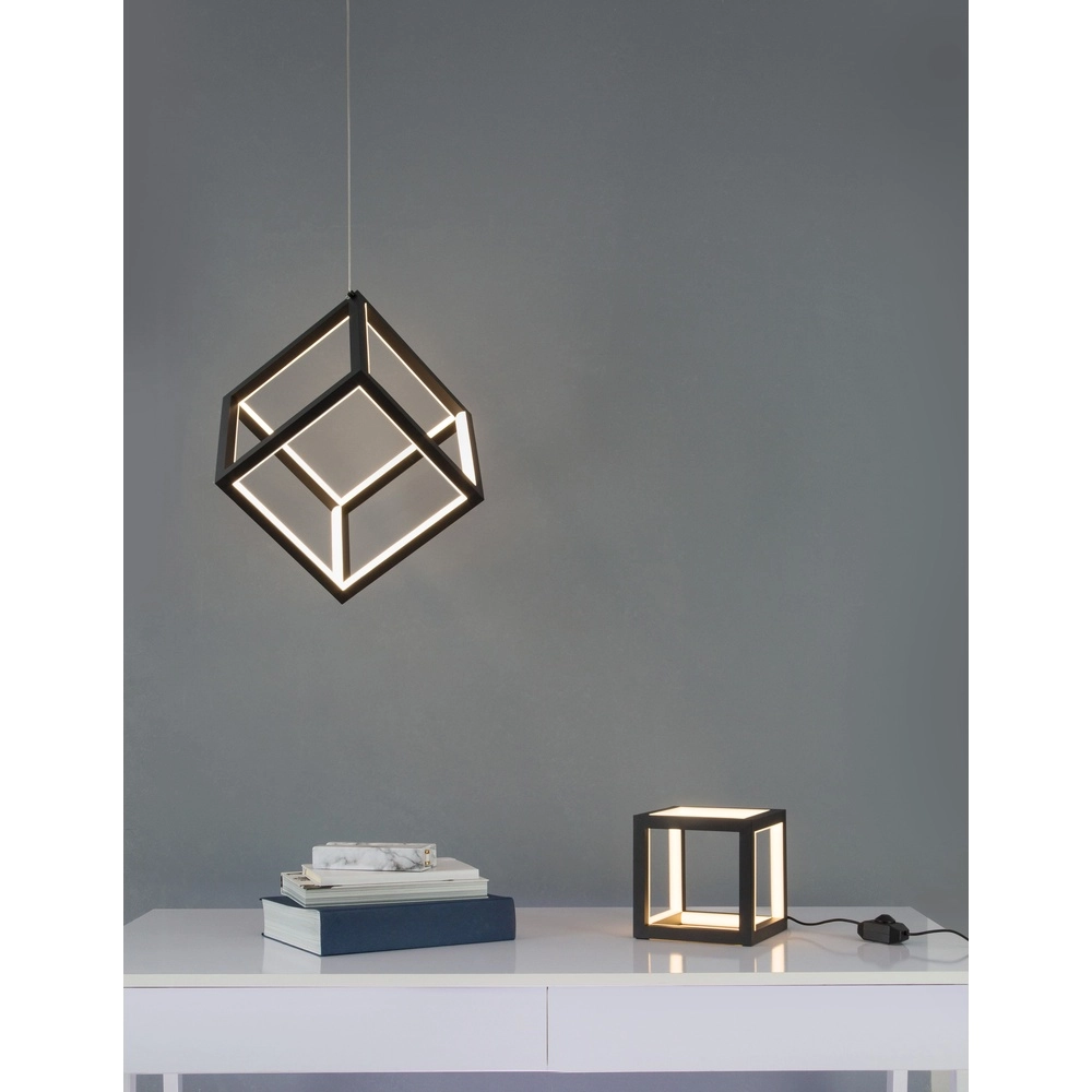 Vierkante hanglamp Gabbia zwart Lyora 5212017423399