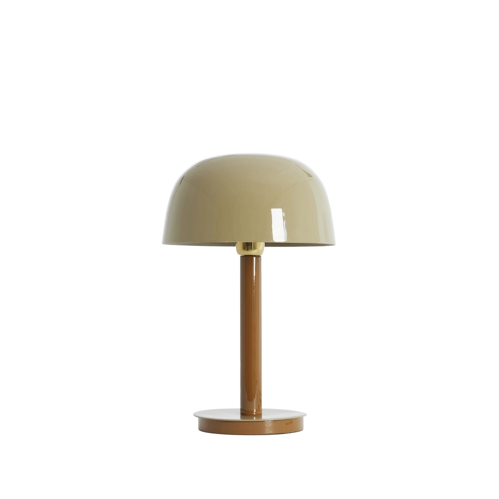 Bureaulamp Marivet glans zand en bruin - Ø 25cm
