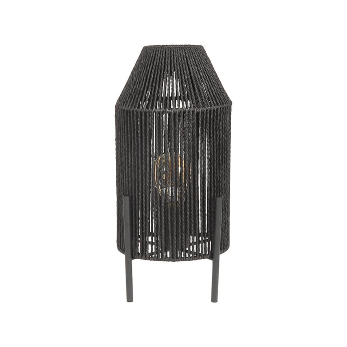 Zwarte tafellamp Ibiza met jute kap Label51 8720195423218