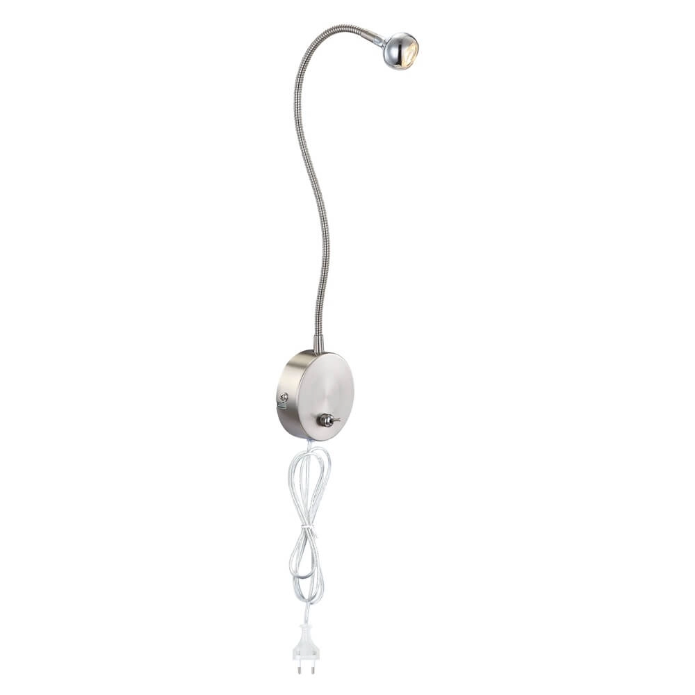 Wandlamp Serpent nikkel met snoer