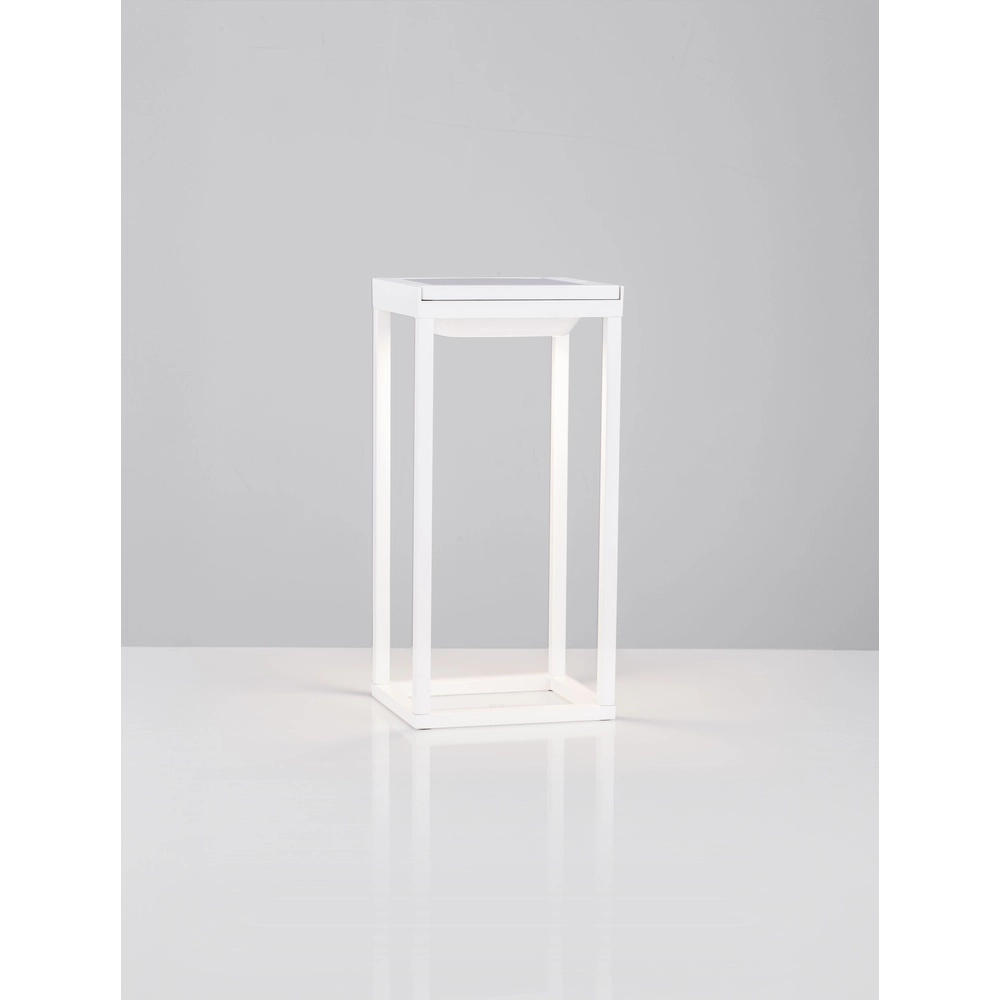 Strakke tafellamp Tegolo wit solar Lyora 5212017478849