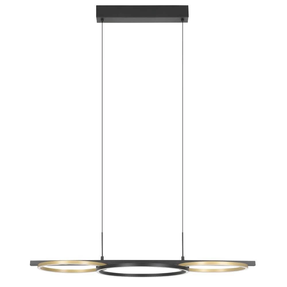Hanglamp met ringen Lanacera zwart met goud Stars of Light 9008606221417