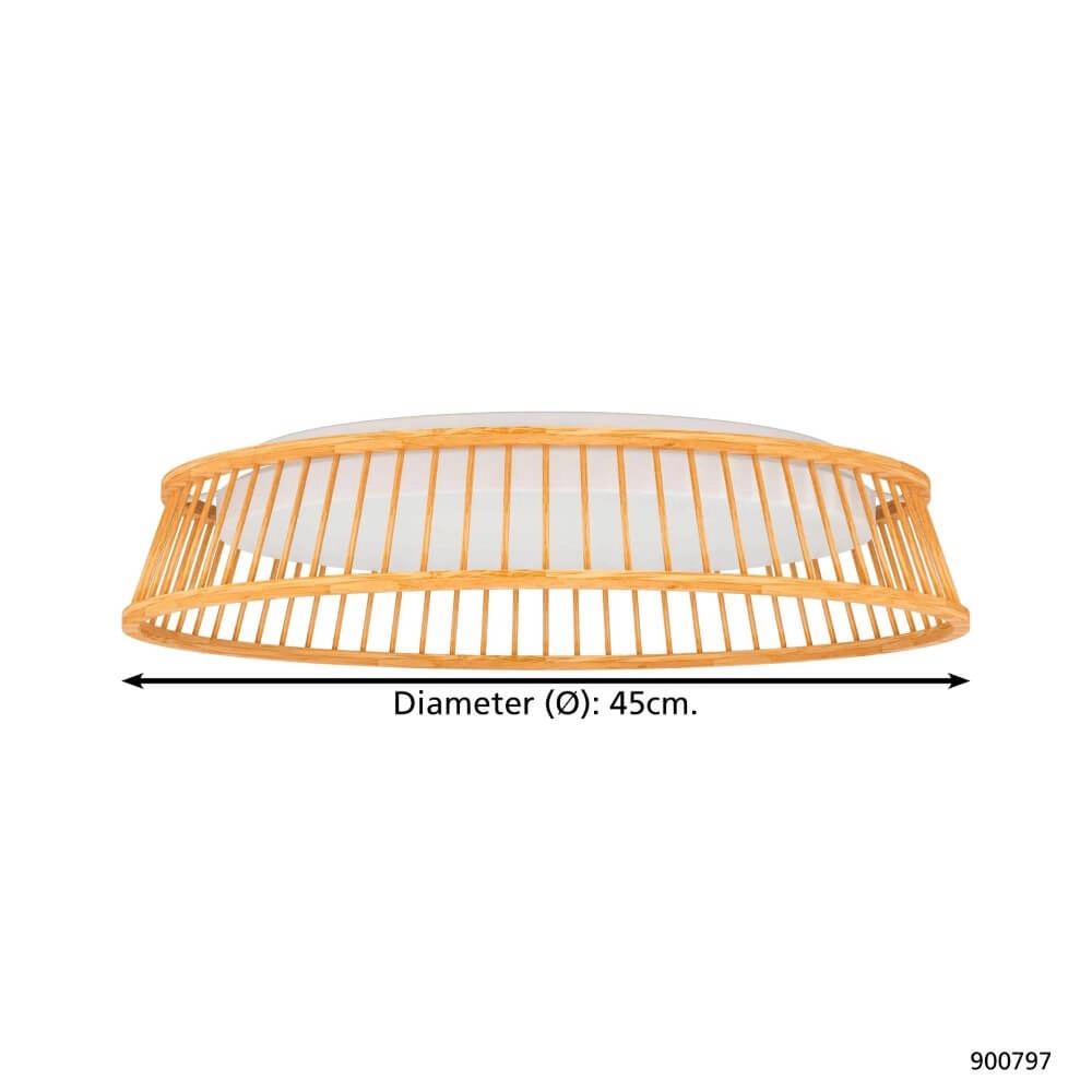 Rotan led plafondlamp Luppineria Ø 45cm Eglo 9008606267019
