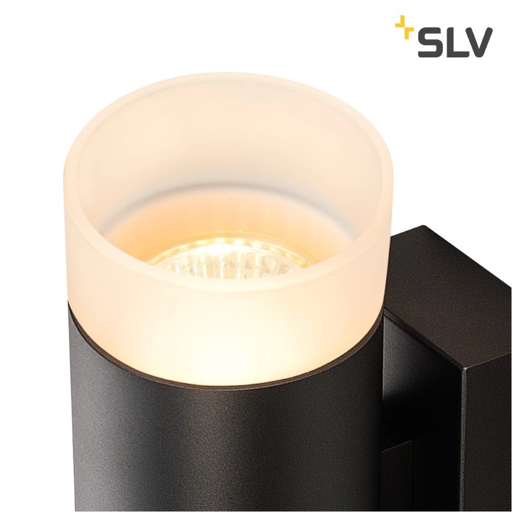 Zwarte wandspot Astina Up-Down SLV 4024163231275