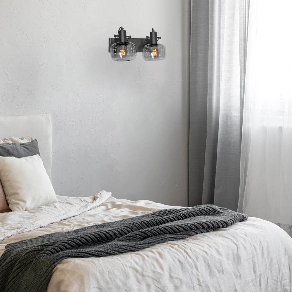 Dubbele wandlamp Glaslic smoke glas Steinhauer 8712746174076