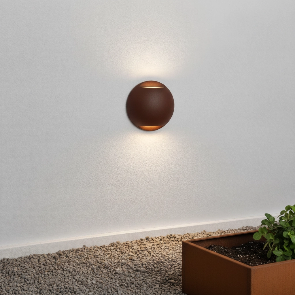 Wandlamp Passo dubbel roestbruin