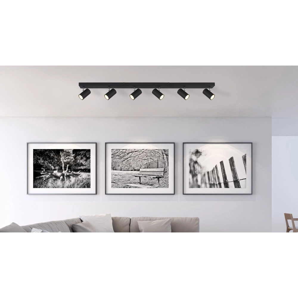 Plafondlamp 6-lichts Robby zwart Globo 9007371433599