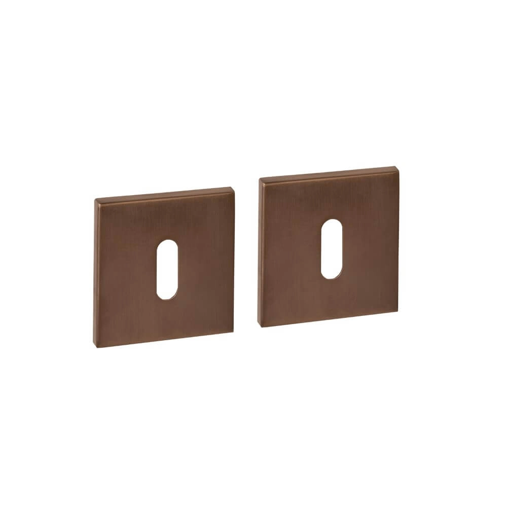 Set van 2 sleutelrozetten Tira vierkant brons 53x53mm