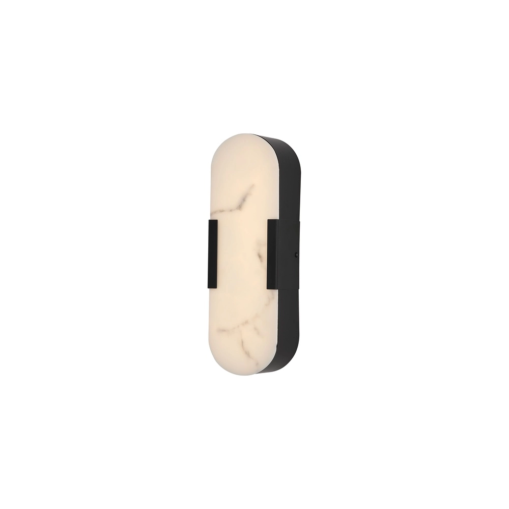 Wandlamp Opaline zwart 35cm