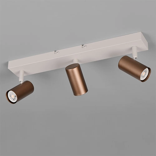 Opbouwspot Taryn 3-lichts mokka bruin Trio 4017807685619