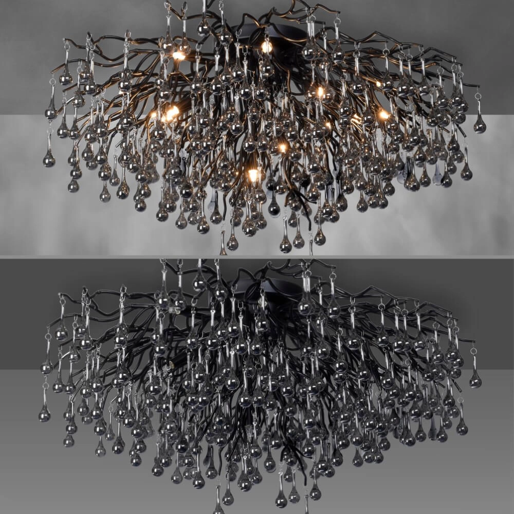 Kroonluchter Icicle zwart 100cm Paul Neuhaus 4012248377581