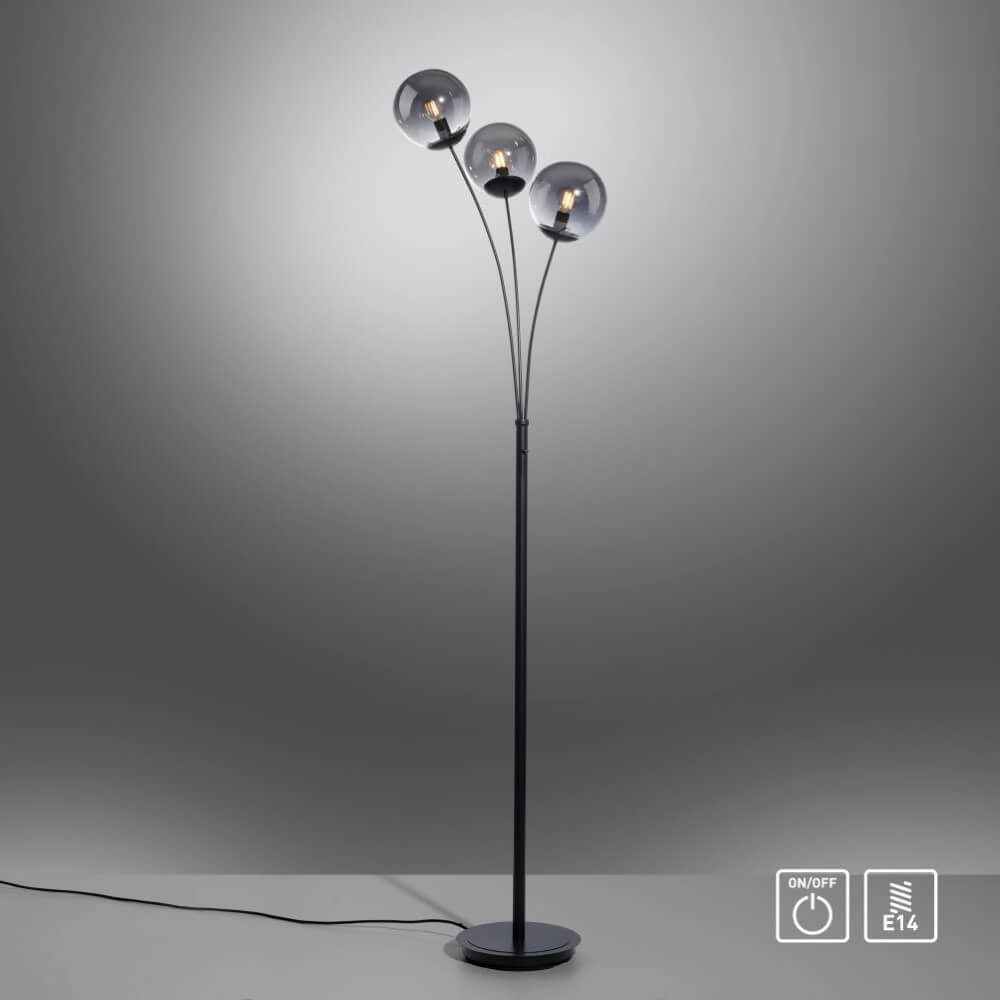 Zwarte vloerlamp Big Widow 3-lichts Just Light 4043689988388