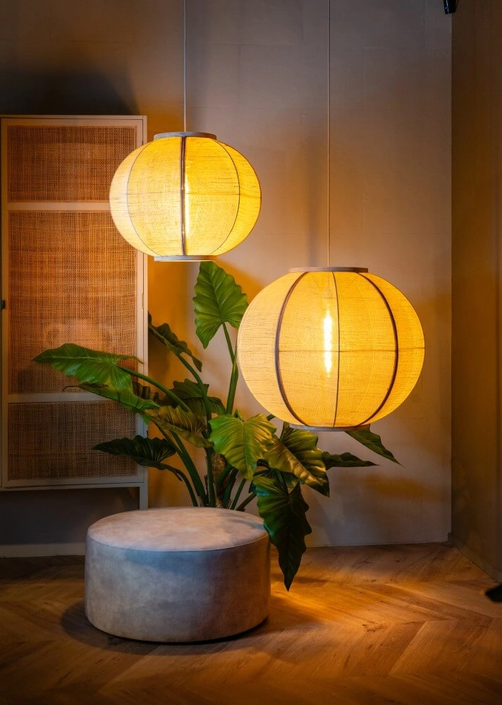 Japandi hanglamp Fabric zandkleurig Ø 68cm ETH 8720195309062