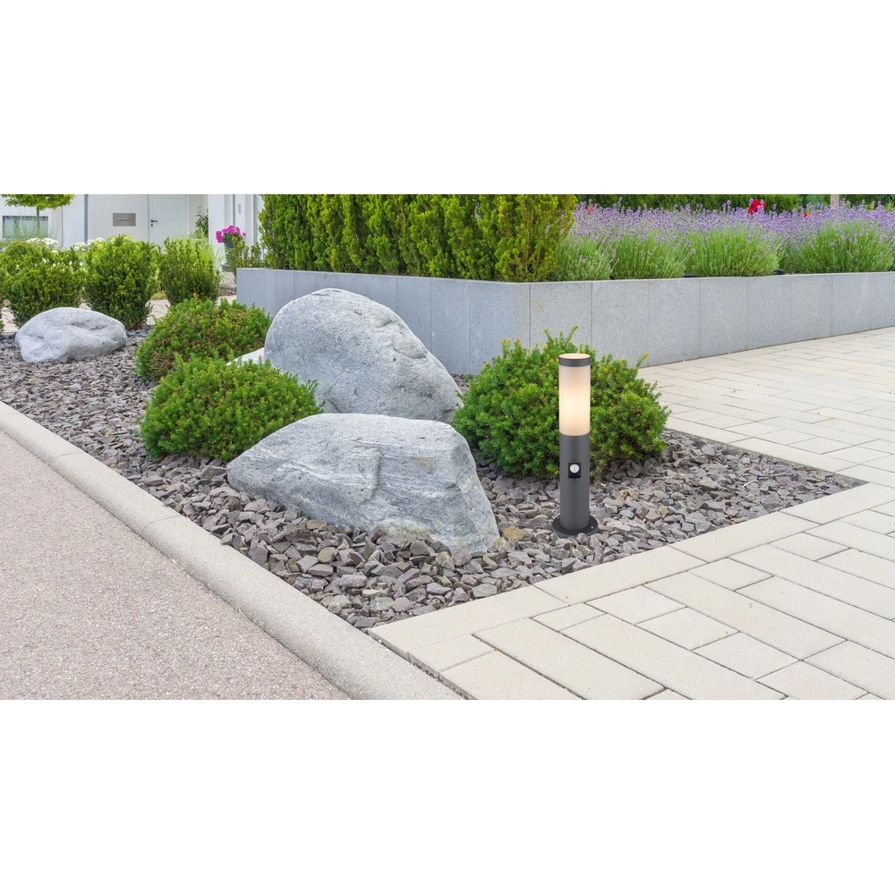 Tuinlamp Boston antraciet met wit en sensor Globo 9007371407576