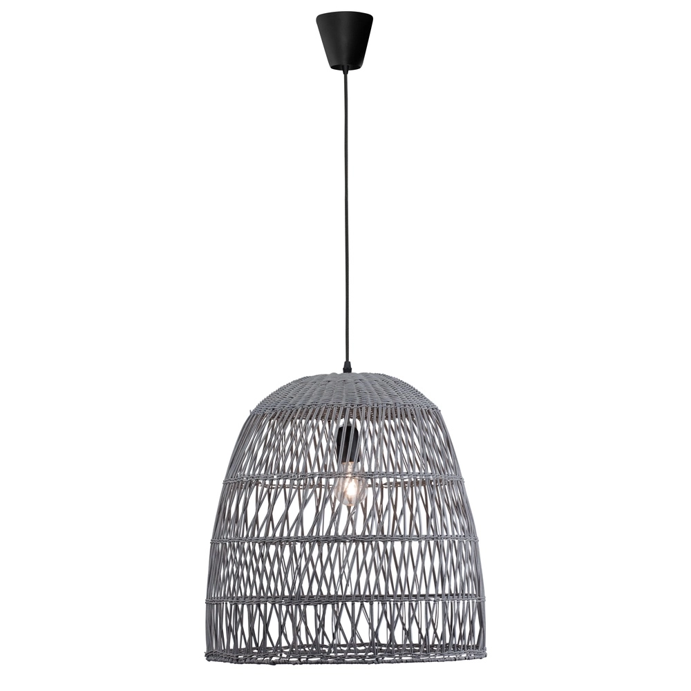Grijze hanglamp Destin rotan Ø 46,5cm Lyora 5212017416667