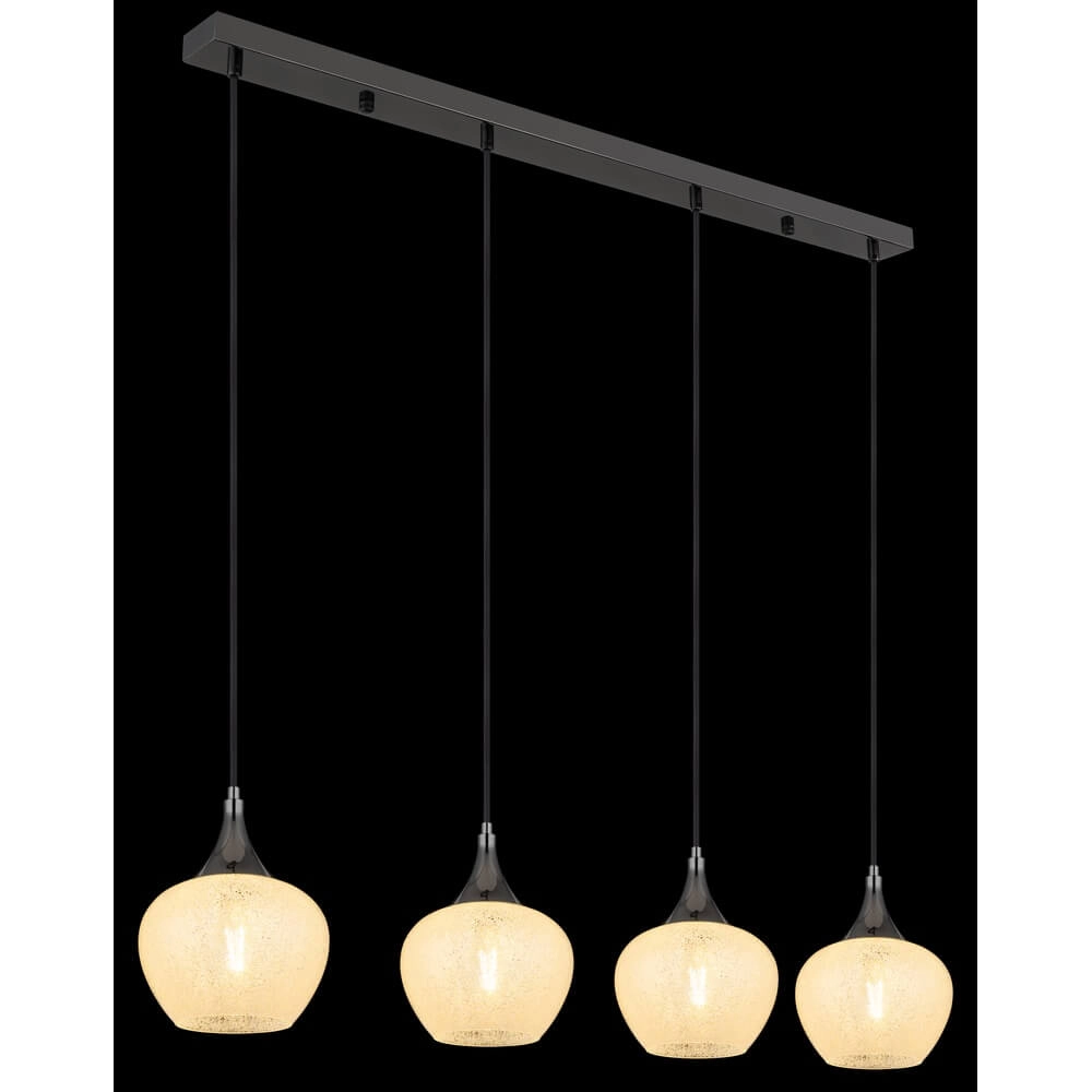 Antraciet hanglamp Maxy met wit glas 4-lichts Globo 9007371456178
