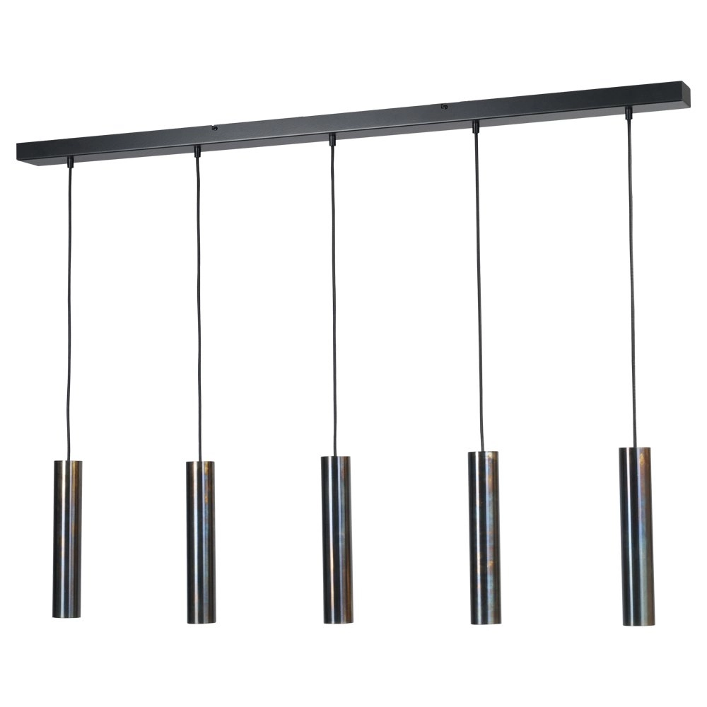 Eettafel hanglamp Run 5-lichts gunmetal cilinders Masterlight 8718121204598