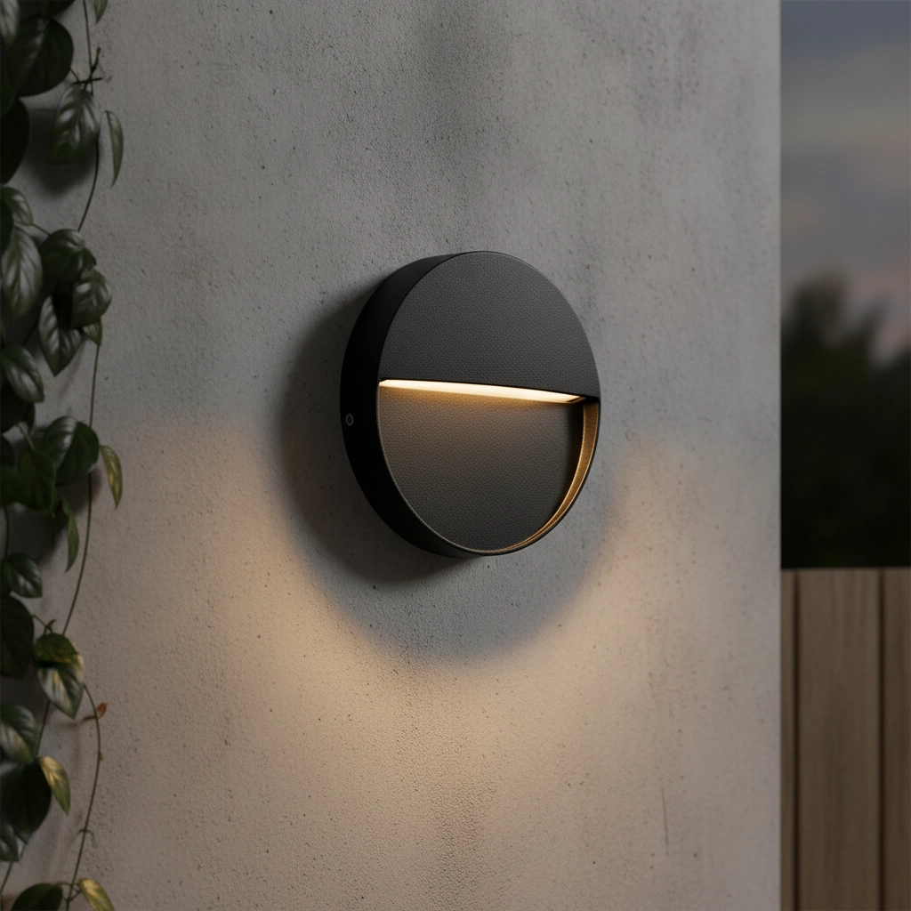 Ronde wandlamp Toby design zwart