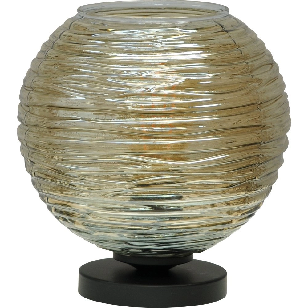 Tafellamp Quinto Smoke met gestreept glas Masterlight 8718121216560