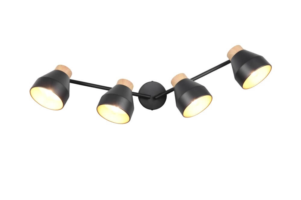 Design plafondlamp 4-lichts Valentin zwart Trio 4017807637434