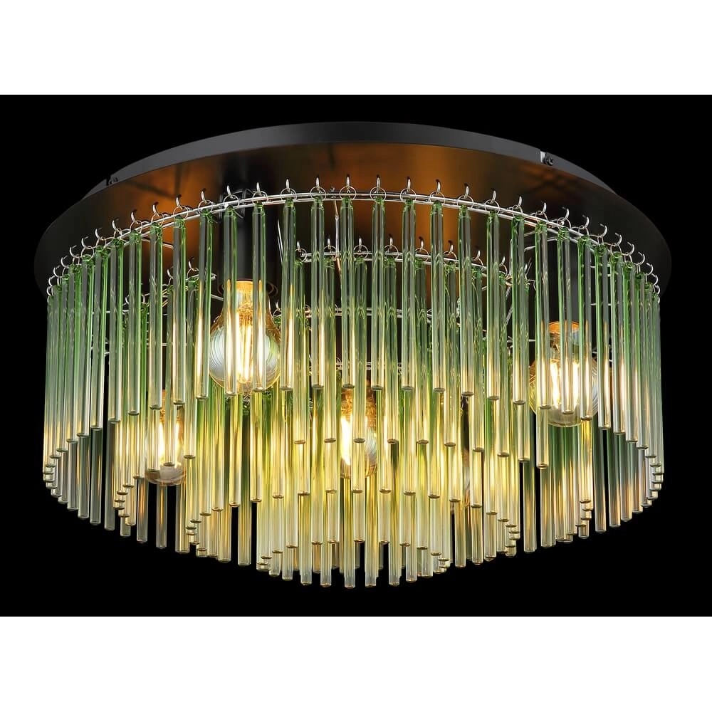 Zwarte plafondlamp Gorley met glas Ø 32cm Globo 9007371448951