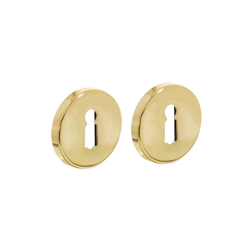 Set van 2 sleutelrozetten Tira rond messing gelakt