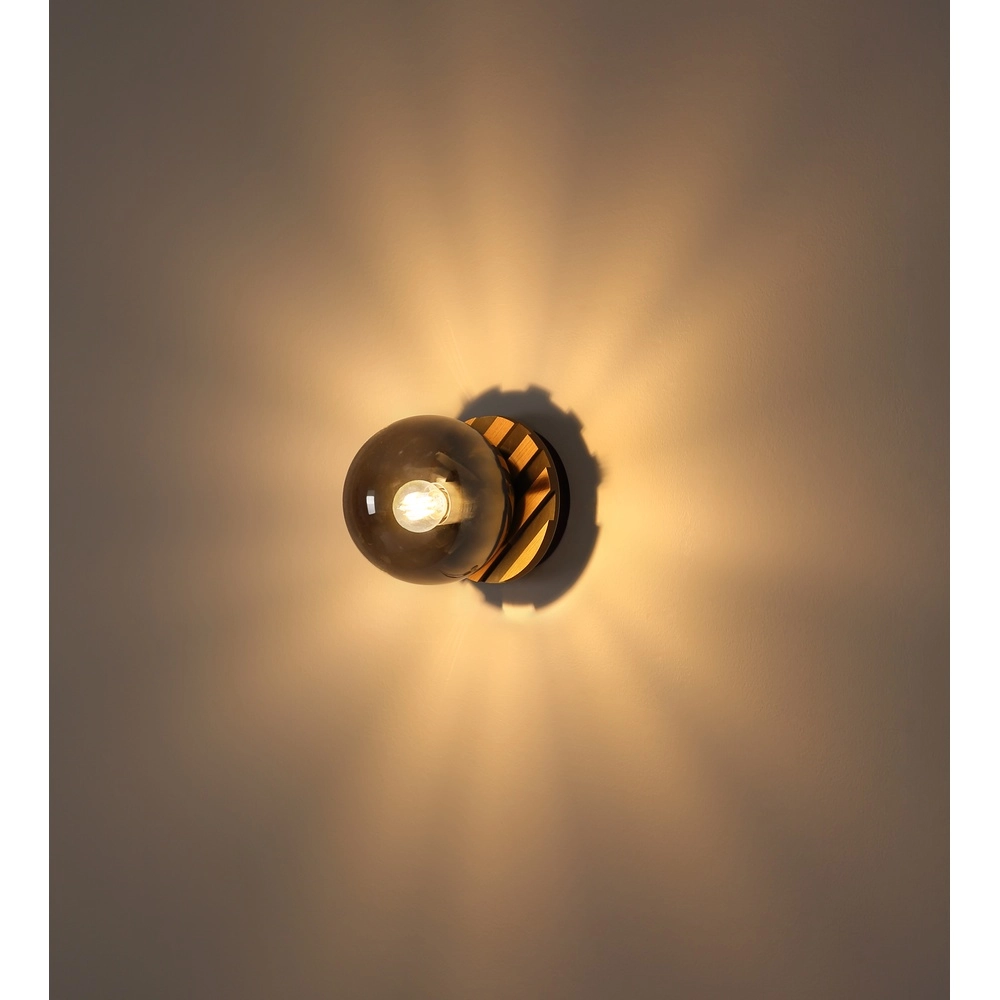 Plafondlamp Parsons zwart met hout Globo 9007371576098