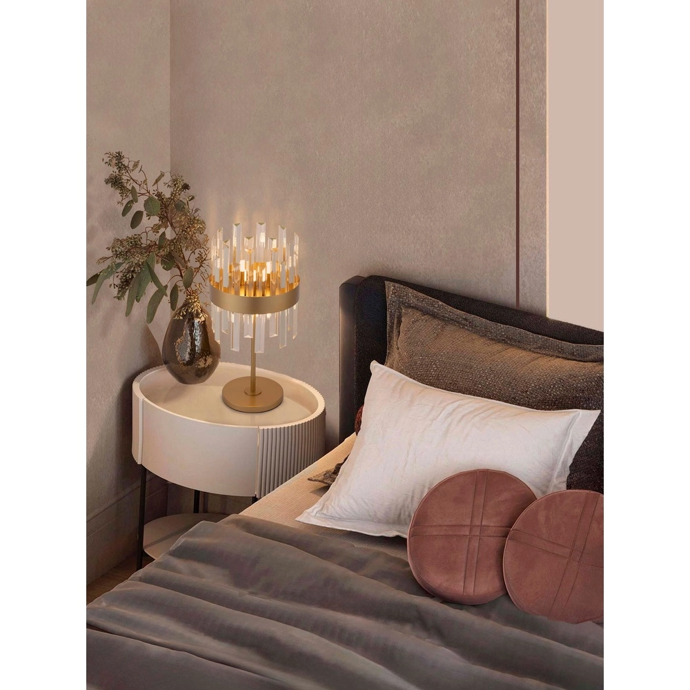 Gouden tafellamp Crown Ø 25cm