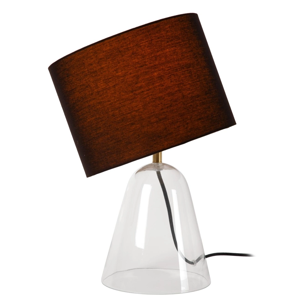 Tafellamp Campana glas met zwarte kap 40cm Lucide 5411212345806